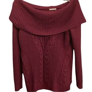 Maurices Burgundy Off-Shoulder Sweater